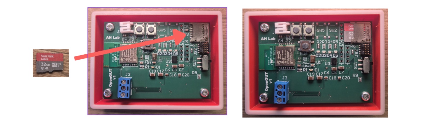 An image indicates where to put a microSD card
